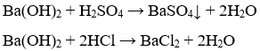 Thuốc thử dùng để nhận biết dung dịch HCl và dung dịch H2SO4  A. K2SO4  B. Ba(OH)2  C. NaCl (ảnh 1)