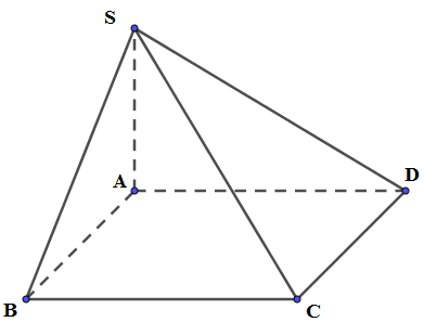 Cho hình chóp S.BACD có đáy ABCD là hình chữ nhật, AB = a, AC = căn 5a (ảnh 1)