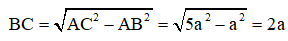 Cho hình chóp S.BACD có đáy ABCD là hình chữ nhật, AB = a, AC = căn 5a (ảnh 2)