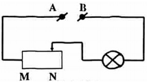 Trong đó, hiệu điện thế giữa hai điểm A và B được giữ không đổi và đèn sáng bình thường khi biến trở có điện trở bằng 0. (ảnh 1)