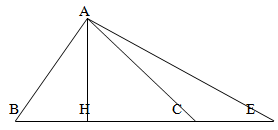 Cho tam giác ABC có diện tích là 150 m^2  . Nếu kéo dài đáy BC ( về phía B 5 m thì diện tích tăng thêm là 35 (ảnh 1)