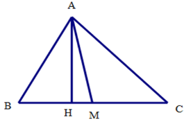 Cho tam giác ABC trung tuyến AM, chiều cao AH. Chọn câu đúng: A. SABM= SACM (ảnh 1)