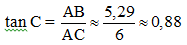 Cho tam giác ABC vuông tại A có BC = 8cm, AC = 6cm. Tính tỉ số lượng giác tanC. (làm tròn đến chữ số (ảnh 3)