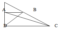 Cho hình thang vuông ABCD (xem hình vẽ) có diện tích bằng 16 cm^2 AB =  1/ 3CD. Kéo dài DA và CB (ảnh 2)