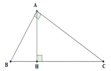 Cho tam giác ABC vuông tại A có AB = 3cm, BC = 5cm. AH là đường cao. Tính BH, CH, AC và AH. (ảnh 1)