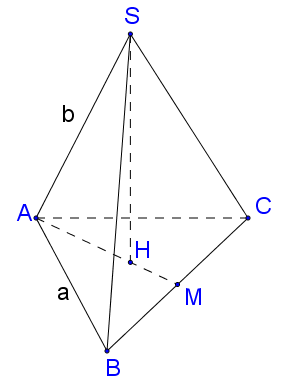 Cho hình chóp tam giác đều SABC cạnh đáy bằng a (ảnh 2)