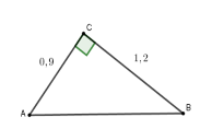 Cho tam giác ABC vuông tại C có BC = 1,2cm, AC = 0,9cm Tính các tỉ số lượng giác sinB và cosB. (ảnh 1)