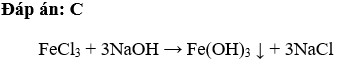 Để chuyển FeCl3 thành Fe(OH)3, người ta dùng dung dịch:  A. HCl   B. H2SO4  C, NaOH  D.  AgNO3 (ảnh 1)