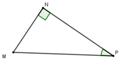 Cho tam giác MNP vuông tại N. Hệ thức nào sau đây là đúng A. MN = MP. sin P (ảnh 1)