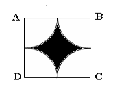Cho hình vuông ABCD có cạnh 14cm ( hình bên). Như vậy, phần tô đen trong hình vuông ABCD (ảnh 1)