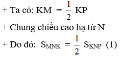 Cho tam giác MNP. Trên cạnh MP lấy điểm K sao cho KM = 1/2 KP trên cạnh MN lấy điểm I (ảnh 2)