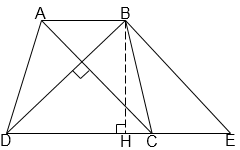 Tính diện tích hình thang ABCD có đường cao bằng 12cm hai đường chéo AC và BD vuông góc với nhau (ảnh 1)