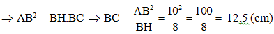 Cho tam giác ABC vuông tại A, đường cao AH. Biết AB = 10cm AH = 6cm. Tính độ dài các cạnh AC, BC (ảnh 3)