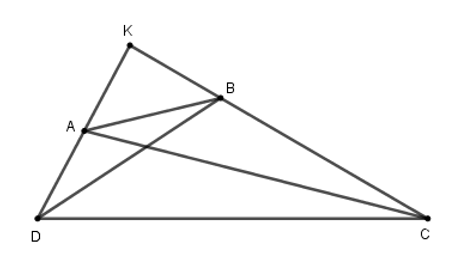 Tứ giác ABCD có góc C + góc D = 90 độ. Chọn câu đúng  A. AC^2+ BD^2= AB^2- CD^2 (ảnh 1)