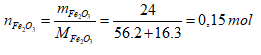 Nhiệt phân hoàn toàn x gam Fe(OH)3 đến khối lượng không đổi thu được 24 gam chất rắn. Giá trị bằng số của x là: (ảnh 1)