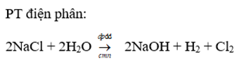 Điện phân dung dịch natri clorua (NaCl) bão hoà trong bình điện phân có màng ngăn ta thu được hỗn hợp khí là: (ảnh 1)