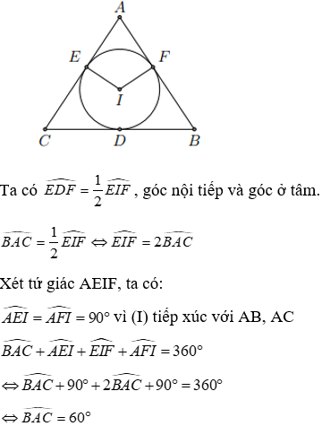 Cho tam giác ABC Đường tròn I nội tiếp tam giác tiếp xúc với BC AC BA