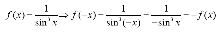 Trong các hàm số sau, hàm số nào có đồ thị đối xứng qua gốc tọa độ? y = 1 / sin^3x B.y=sin(x+pi/4) C.y=căn 2 cos(x-pi/4) (ảnh 2)