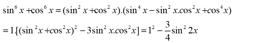 Tìm giá trị lớn nhất, giá trị nhỏ nhất của các hàm số sau: y = sin^6x + cos^6x: A.maxy=1;miny=1/2 (ảnh 1)