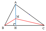 Cho tam giác ABC, đường cao AH. Trên AH lấy điểm M sao cho MH bằng  AM (ảnh 1)
