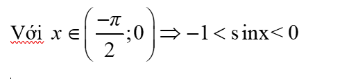 Tìm m để phương trình 2sin^2x – (2m + 1)sinx + m = 0 có nghiệm x ∈ (-pi/2; 0). A.-1<m B.1<m C.-1<m<0 D.0<m<1 (ảnh 1)