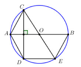 Cho đường tròn (O) đường kính AB và một cung AC có số đo nhỏ hơn 90 độ (ảnh 1)