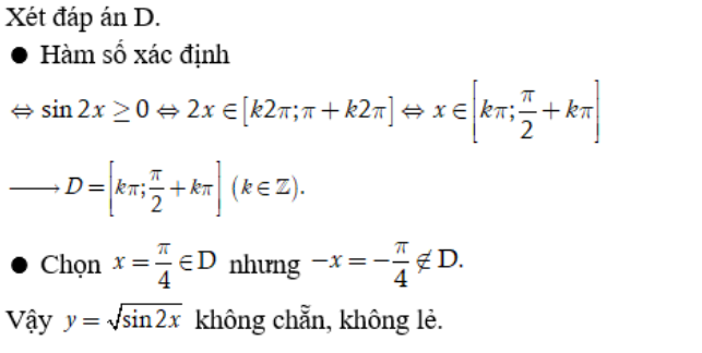 Trong các hàm số sau, hàm số nào có đồ thị đối xứng qua gốc tọa độ? y = 1 / sin^3x B.y=sin(x+pi/4) C.y=căn 2 cos(x-pi/4) (ảnh 4)