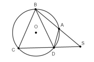 Cho đường tròn (O), tam giác BCD nội tiếp đường tròn với góc BDC= 45 độ. Lấy điểm A trên cung BD (ảnh 1)