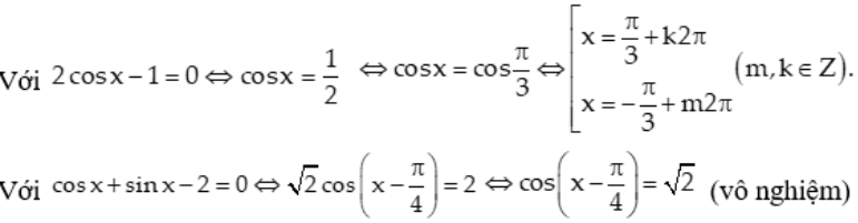 Tìm nghiệm x ∈ (0; pi) của phương trình: 5cosx + sinx - 3 = căn(2)sin(2x + pi/4): A.x=pi/3 B.x=pi/2 (ảnh 2)