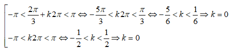 Tính tổng các nghiệm của phương trình 2cos(x - pi/3) = 1 trên(-pi;pi): A.2pi/3 B.pi/3 C.4pi/3 D.7pi/3 (ảnh 2)