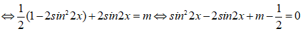 Cho phương trình 1/2 cos4x + 4tanx/1+tan^2 x = m. Để phương trình vô nghiệm, các giá trị của tham số m phải thỏa mãn điều kiện: (ảnh 2)