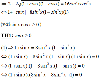 Số nghiệm thuộc đoạn [0;2017] của phương trình ((căn bậc hai của 1 +cosx) +(căn bậc hai của 1- cosx))/sinx=4cosx là (ảnh 3)