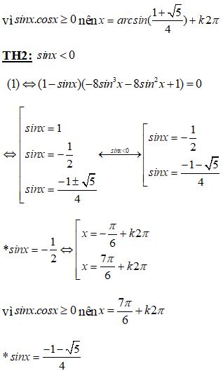 Số nghiệm thuộc đoạn [0;2017] của phương trình ((căn bậc hai của 1 +cosx) +(căn bậc hai của 1- cosx))/sinx=4cosx là (ảnh 5)