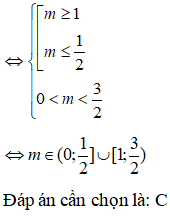 Phương trình cos3x = 2m^2 -3m+1. Xác định mm để phương trình có nghiệm x thuộc (o;pi/6]  (ảnh 2)