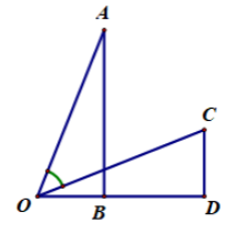 Cho hai tam giác vuông OAB và OCD như hình vẽ. Biết OB = OD = a, AB = OD = b. (ảnh 1)