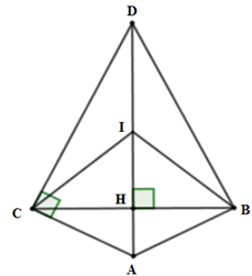 Cho tam giác ABC cân tại A, đường cao AH = 2cm, BC = 8cm. Đường vuông góc với AC tại C (ảnh 2)
