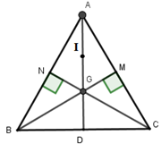 Cho tam giác đều ABC cạnh bằng 3cm, các đường cao là BM và CN. Gọi O là trung điểm cạnh BC (ảnh 1)