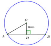 Cho đường thẳng d cắt đường tròn (O) tại hai điểm phân biệt A, B. Biết khoảng cách từ điểm O đến đường thẳng d (ảnh 1)