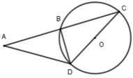 Cho đường tròn (O; 5cm). Cát tuyến qua A ở ngoài (O) cắt (O) tại B và C. Cho biết AB = BC và kẻ đường kính COD. (ảnh 1)