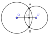 Cho hai đường tròn (O; 4cm) và (O’; 3cm) biết OO’ = 5cm. Hai đường tròn trên cắt nhau tại A và B (ảnh 1)