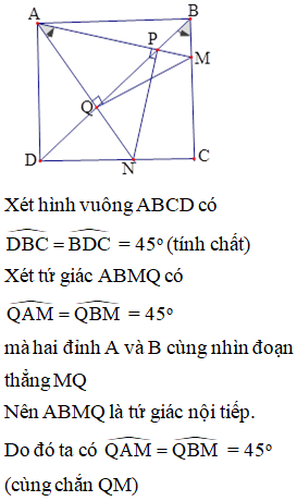 Trên các cạnh BC, CD của hình vuông ABCD ta lần lượt lấy các điểm M, N sao cho (ảnh 1)