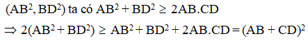 Cho tứ giác ABCD nội tiếp đường tròn tâm O bán kính bằng a. Biết rằng AC vuông góc BD (ảnh 3)