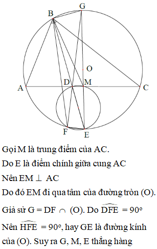 Cho tam giác ABC không cân, nội tiếp đường tròn (O), BD là đường phân giác của góc ABC (ảnh 1)