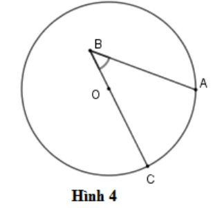 Hình nào dưới đây biểu diễn góc nội tiếp  A. Hình 1 B. Hình 2  C. Hình 3  D. Hình 4 (ảnh 4)