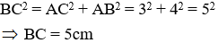Cho tam giác ABC vuông tại A, đường cao AH. Biết AB = 3cm AC = 4cm. Tính độ dài đường cao AH,  (ảnh 2)