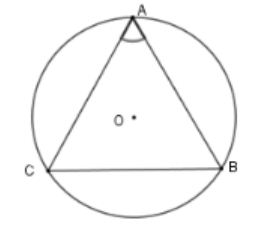 Cho tam giác ABC cân tại A và góc A = 66 độ nội tiếp đường tròn (O) Trong các cung nhỏ AB; BC; AC (ảnh 1)