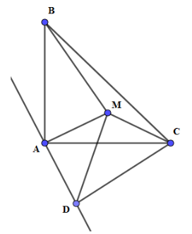 Cho tam giác ABC vuông cân tại A. Tìm quỹ tích các điểm M nằm 2MA^2= MB^2- MC^2 (ảnh 1)