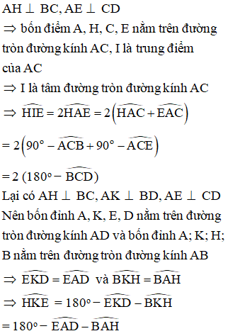 Cho hình bình hành ABCD, hai đường chéo cắt nhau tại I. Từ A kẻ các đường vuông góc với BC (ảnh 2)