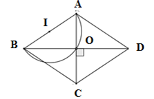 Cho các hình thoi ABCD có cạnh AB cố định. Tìm quỹ tích giao điểm O của hai đường chéo (ảnh 1)