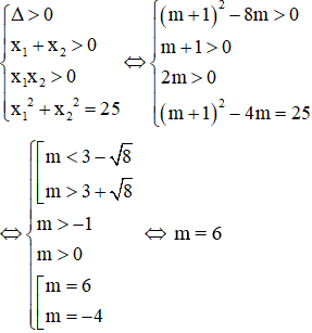 Định m để đường thẳng (d): y = (m + 1)x – 2m cắt parabol (P): y = x^2 tại hai điểm điểm phân biệt có hoành độ (ảnh 1)